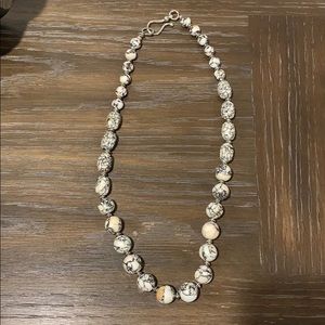 Beautiful handmade white, Black and Tan necklace
